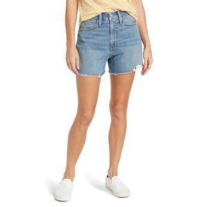 New MADEWELL Momjean Chewed Hem Denim Shorts Size 33